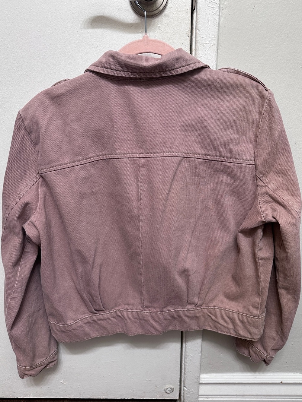 Free People “Eisenhower” Denim Button-Up Jacket (Dusty Pink/Mauve) - Picture 2 of 10